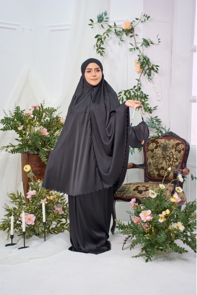 Telekung Rosalinda Ink Black